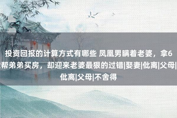 投资回报的计算方式有哪些 凤凰男瞒着老婆，拿6年积贮帮弟弟买房，却迎来老婆最狠的过错|娶妻|仳离|父母|不舍得