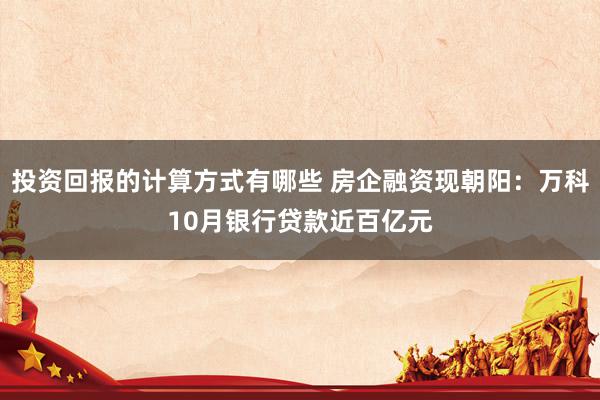 投资回报的计算方式有哪些 房企融资现朝阳：万科10月银行贷款近百亿元