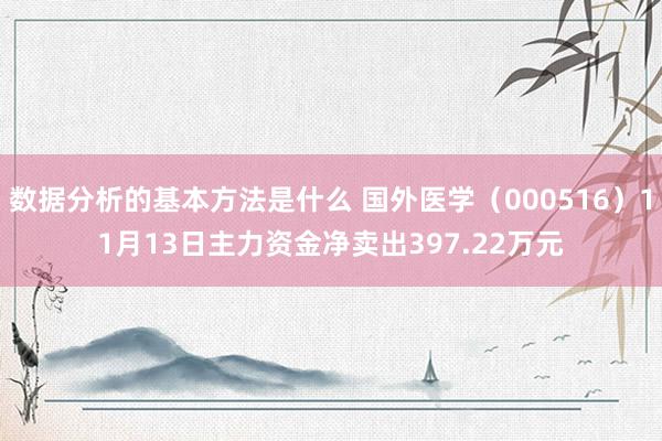 数据分析的基本方法是什么 国外医学（000516）11月13日主力资金净卖出397.22万元