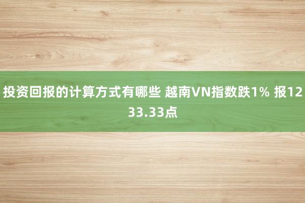 投资回报的计算方式有哪些 越南VN指数跌1% 报1233.33点