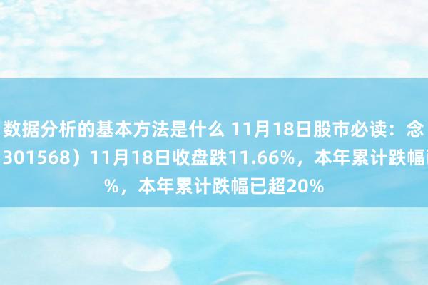 数据分析的基本方法是什么 11月18日股市必读：念念泰克（301568）11月18日收盘跌11.66%，本年累计跌幅已超20%