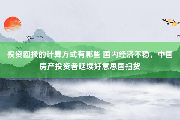 投资回报的计算方式有哪些 国内经济不稳，中国房产投资者延续好意思国扫货