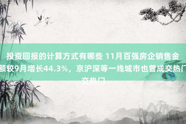 投资回报的计算方式有哪些 11月百强房企销售金额较9月增长44.3%，京沪深等一线城市也曾成交热门