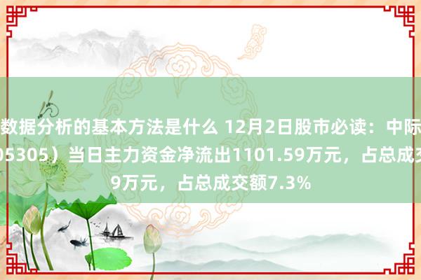 数据分析的基本方法是什么 12月2日股市必读：中际连合（605305）当日主力资金净流出1101.59万元，占总成交额7.3%