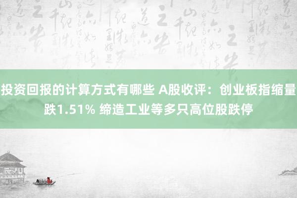 投资回报的计算方式有哪些 A股收评：创业板指缩量跌1.51% 缔造工业等多只高位股跌停