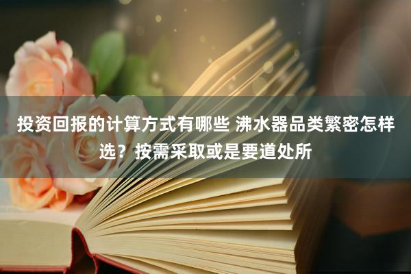 投资回报的计算方式有哪些 沸水器品类繁密怎样选？按需采取或是要道处所