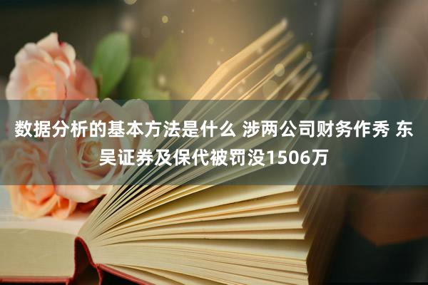 数据分析的基本方法是什么 涉两公司财务作秀 东吴证券及保代被罚没1506万