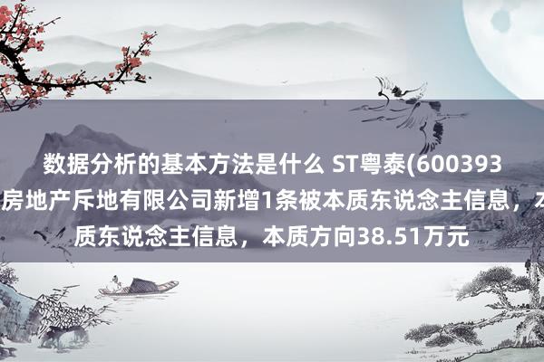 数据分析的基本方法是什么 ST粤泰(600393)控股的三门峡粤泰房地产斥地有限公司新增1条被本质东说念主信息，本质方向38.51万元