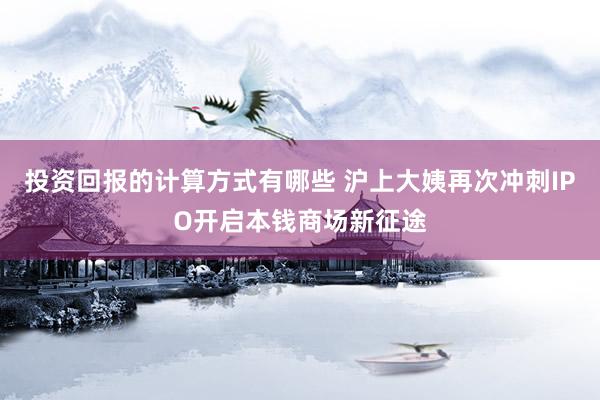 投资回报的计算方式有哪些 沪上大姨再次冲刺IPO开启本钱商场新征途