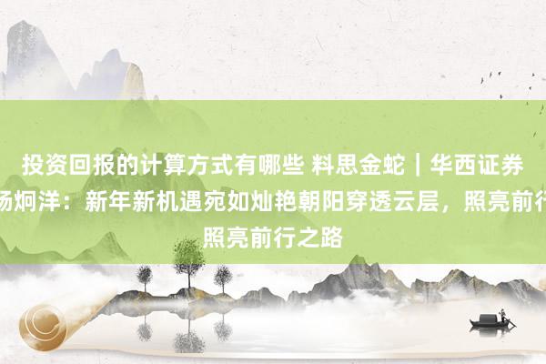 投资回报的计算方式有哪些 料思金蛇｜华西证券总裁杨炯洋：新年新机遇宛如灿艳朝阳穿透云层，照亮前行之路