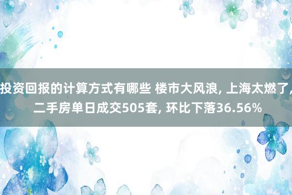 投资回报的计算方式有哪些 楼市大风浪, 上海太燃了, 二手房单日成交505套, 环比下落36.56%