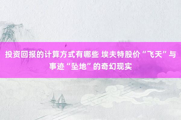 投资回报的计算方式有哪些 埃夫特股价“飞天”与事迹“坠地”的奇幻现实