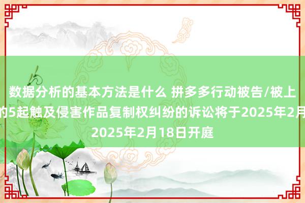 数据分析的基本方法是什么 拼多多行动被告/被上诉东谈主的5起触及侵害作品复制权纠纷的诉讼将于2025年2月18日开庭