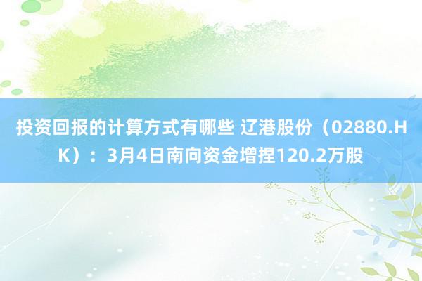 投资回报的计算方式有哪些 辽港股份（02880.HK）：3月4日南向资金增捏120.2万股