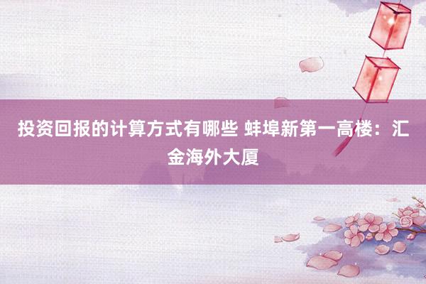 投资回报的计算方式有哪些 蚌埠新第一高楼：汇金海外大厦