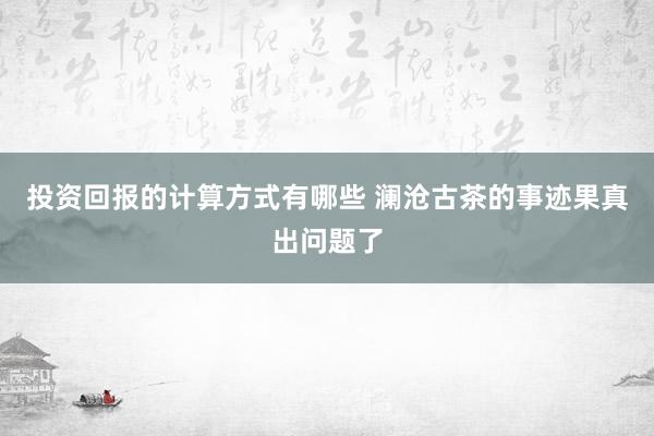 投资回报的计算方式有哪些 澜沧古茶的事迹果真出问题了