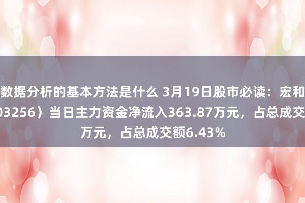 数据分析的基本方法是什么 3月19日股市必读：宏和科技（603256）当日主力资金净流入363.87万元，占总成交额6.43%