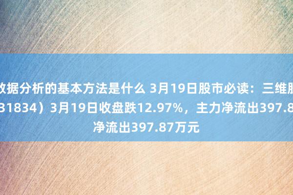 数据分析的基本方法是什么 3月19日股市必读：三维股份（831834）3月19日收盘跌12.97%，主力净流出397.87万元